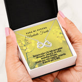 Collar con tarjeta con mensaje para la Suegra: Mantente Fuerte! Jewelry ShineOn Fulfillment 14k White Gold Finish 