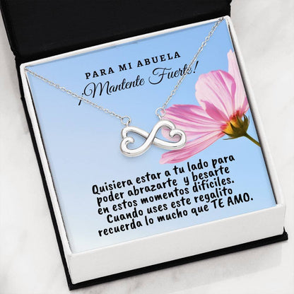 Collar con tarjeta con mensaje para mi Abuela: Mantente Fuerte! Jewelry 
