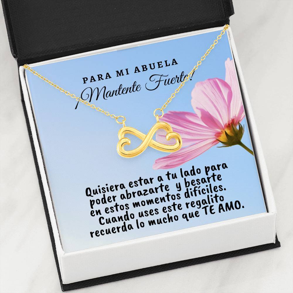 Collar con tarjeta con mensaje para mi Abuela: Mantente Fuerte! Jewelry 