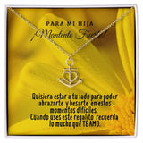 Collar con tarjeta con mensaje para mi Hija: Mantente Fuerte! Collar forma Ancla & Corazón. Jewelry ShineOn Fulfillment 18k Yellow Gold Finish Friendship Anchor 