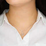 Collar con tarjeta con mensaje para mi Hija: Mantente Fuerte! Collar forma Ancla & Corazón. Jewelry ShineOn Fulfillment 