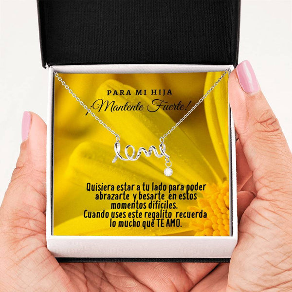 Collar con tarjeta con mensaje para mi Hija: Mantente Fuerte! Collar Love por siempre Jewelry 