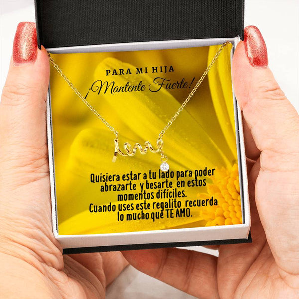 Collar con tarjeta con mensaje para mi Hija: Mantente Fuerte! Collar Love por siempre Jewelry 