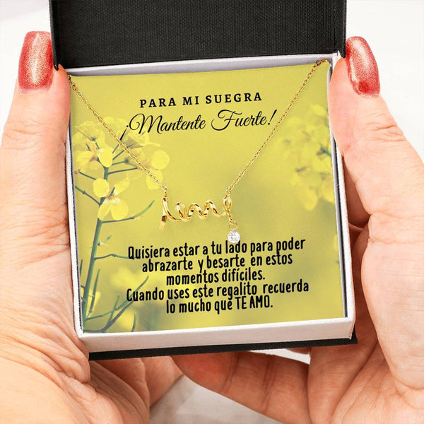 Collar con tarjeta con mensaje para mi Suegra: Mantente Fuerte! Collar Love por siempre Jewelry 