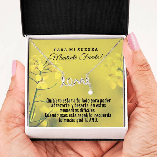 Collar con tarjeta con mensaje para mi Suegra: Mantente Fuerte! Collar Love por siempre Jewelry 