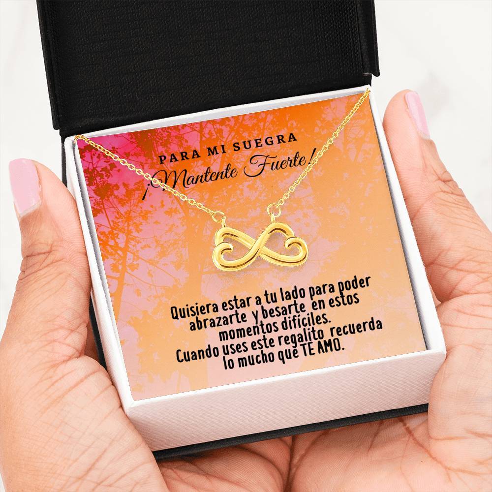 Collar con tarjeta con mensaje para mi Suegra: Mantente Fuerte! Jewelry 