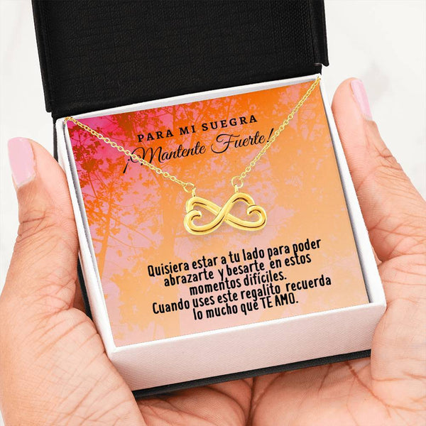 Collar con tarjeta con mensaje para mi Suegra: Mantente Fuerte! Jewelry 