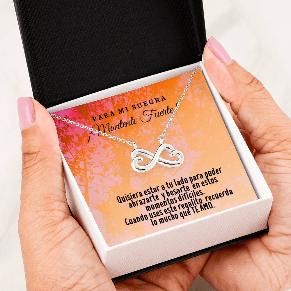 Collar con tarjeta con mensaje para mi Suegra: Mantente Fuerte! Jewelry 