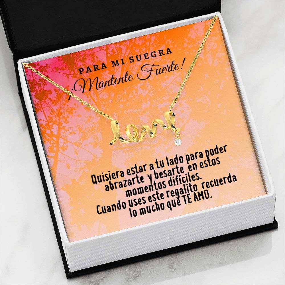 Collar con tarjeta con mensaje para Suegra: Mantente Fuerte! Collar Love por siempre Jewelry 