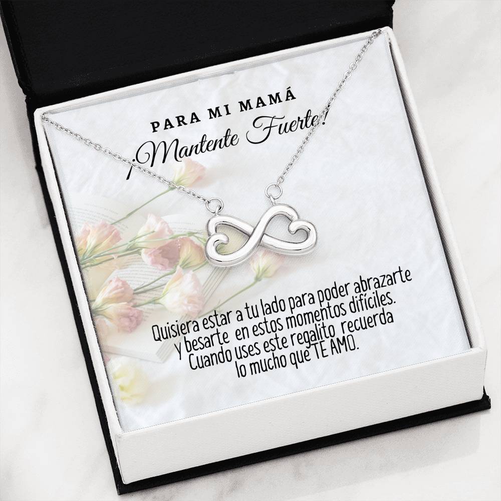 Collar con tarjeta personalizada mensaje para mamá: Mantente Fuerte! Jewelry 