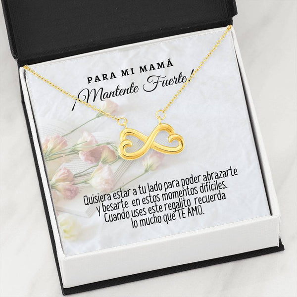 Collar con tarjeta personalizada mensaje para mamá: Mantente Fuerte! Jewelry 