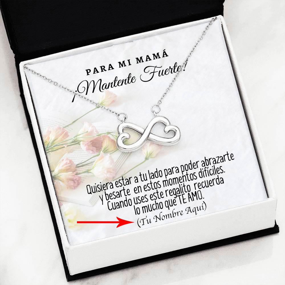 Collar con tarjeta personalizada mensaje para mamá: Mantente Fuerte! Jewelry 