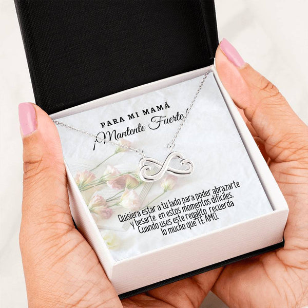 Collar con tarjeta personalizada mensaje para mamá: Mantente Fuerte! Jewelry 