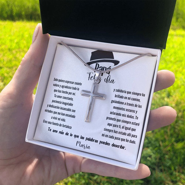 Collar Cruz de Aprecio para Papá en Caja de Regalo - Un Regalo de Gratitud y Amor Eterno Jewelry/EngravedCross ShineOn Fulfillment 