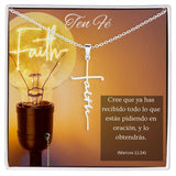 Collar cruz Faith (Fé) - Marcos 11:24 Jewelry ShineOn Fulfillment 