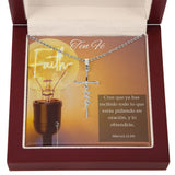 Collar cruz Faith (Fé) - Marcos 11:24 Jewelry ShineOn Fulfillment 