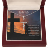 5 Collar cruz Faith (Fé) -Proverbios 3:5-6 Jewelry ShineOn Fulfillment 