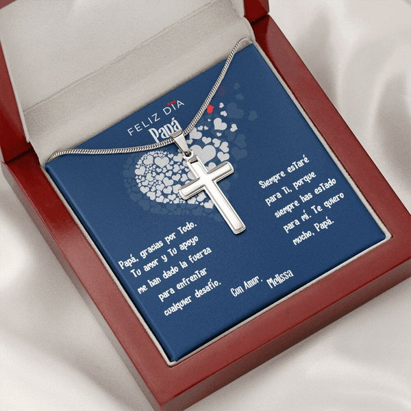 Collar Cruz para el día del Padre: Expresión de Amor Eterno Jewelry/EngravedCross ShineOn Fulfillment Luxury Box w/LED 