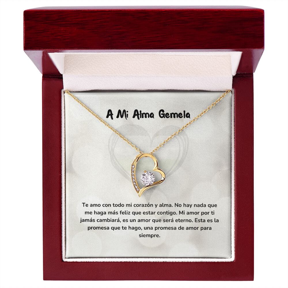 Collar de Amor de Siempre Jewelry ShineOn Fulfillment Acabado en Oro Amarillo de 18 quilates. Cajita de Lujo con Luz Led 