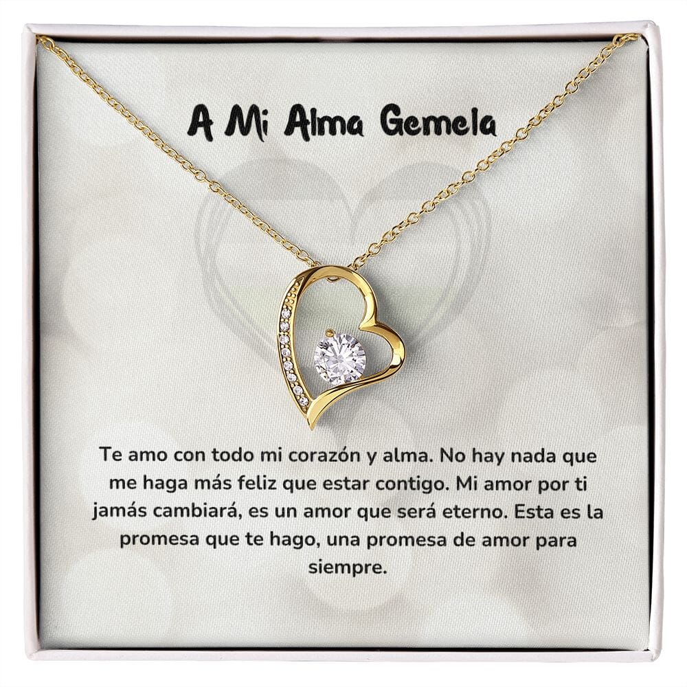 Collar de Amor de Siempre Jewelry Acabado en Oro Amarillo de 18 quilates. Cajita Estandard (Gratis) 