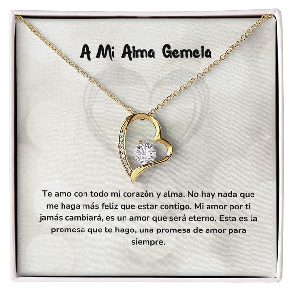 Collar de Amor de Siempre Jewelry Acabado en Oro Amarillo de 18 quilates. Cajita Estandard (Gratis) 