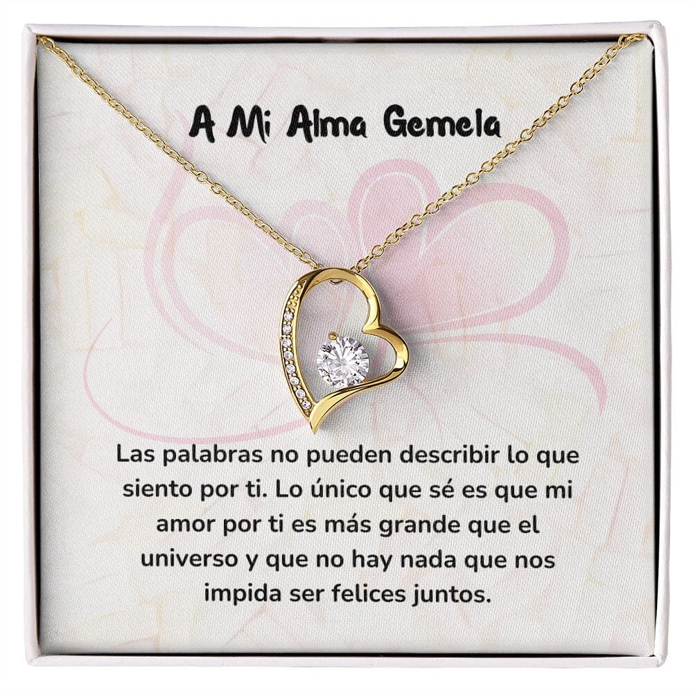 Collar de Amor Eterno con Tarjeta Jewelry Acabado en Oro Amarillo de 18 quilates. Cajita Estandard (Gratis) 