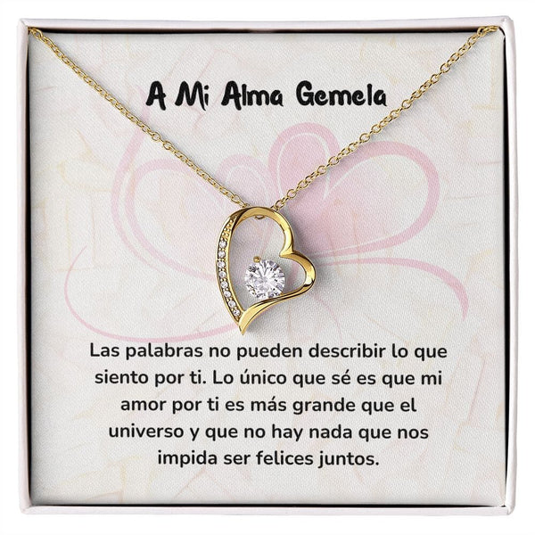 Collar de Amor Eterno con Tarjeta Jewelry Acabado en Oro Amarillo de 18 quilates. Cajita Estandard (Gratis) 