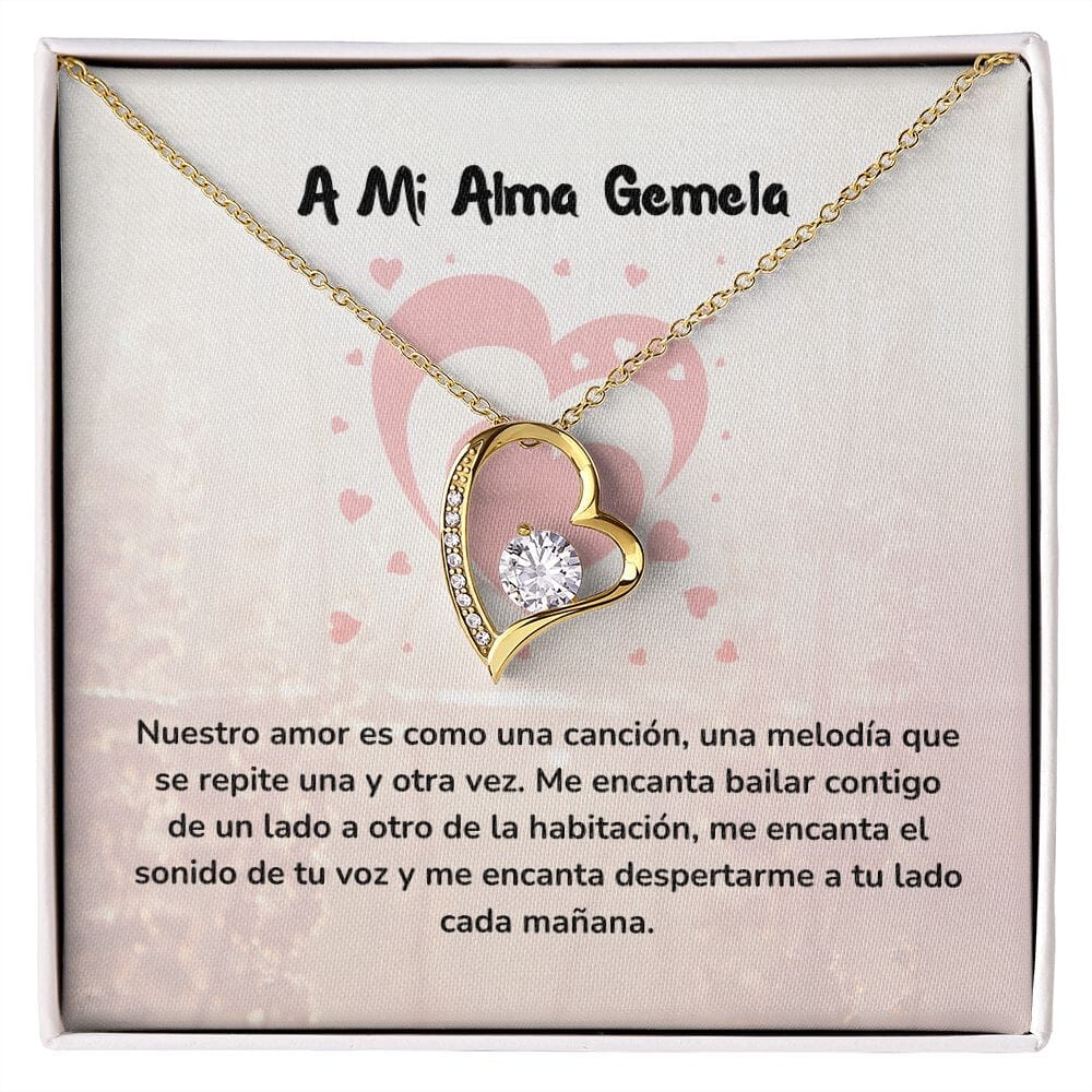 Collar de Amor Eterno con Tarjeta Regalo Jewelry Acabado en Oro Amarillo de 18 quilates. Cajita Estandard (Gratis) 