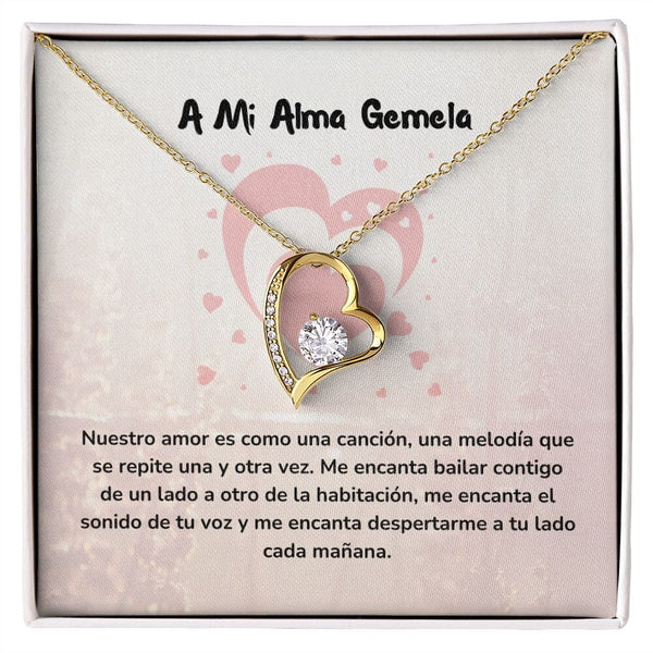 Collar de Amor Eterno con Tarjeta Regalo Jewelry Acabado en Oro Amarillo de 18 quilates. Cajita Estandard (Gratis) 