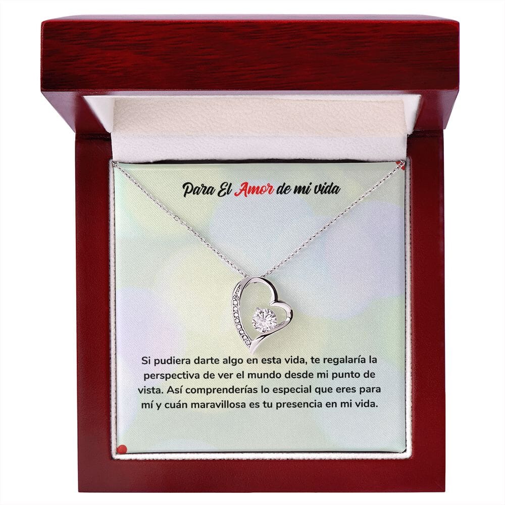 Collar de Amor Eterno - Para el Amor de mi Vida Jewelry ShineOn Fulfillment Acabado en oro blanco de 14 k Cajita de Lujo con Luz Led 