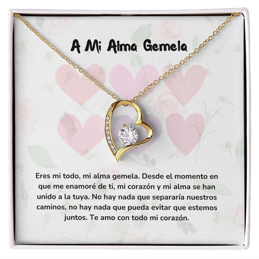 Collar de Amor Eterno para Regalar al alma gemela Jewelry Acabado en Oro Amarillo de 18 quilates. Cajita Estandard (Gratis) 
