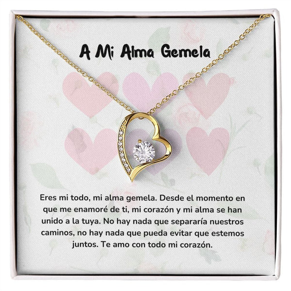 Collar de Amor Eterno para Regalar al alma gemela Jewelry Acabado en Oro Amarillo de 18 quilates. Cajita Estandard (Gratis) 