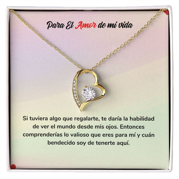 Collar de Amor Eterno - Regalo de Amor para el Amor de mi Vida Jewelry Acabado en Oro Amarillo de 18 quilates. Cajita Estandard (Gratis) 