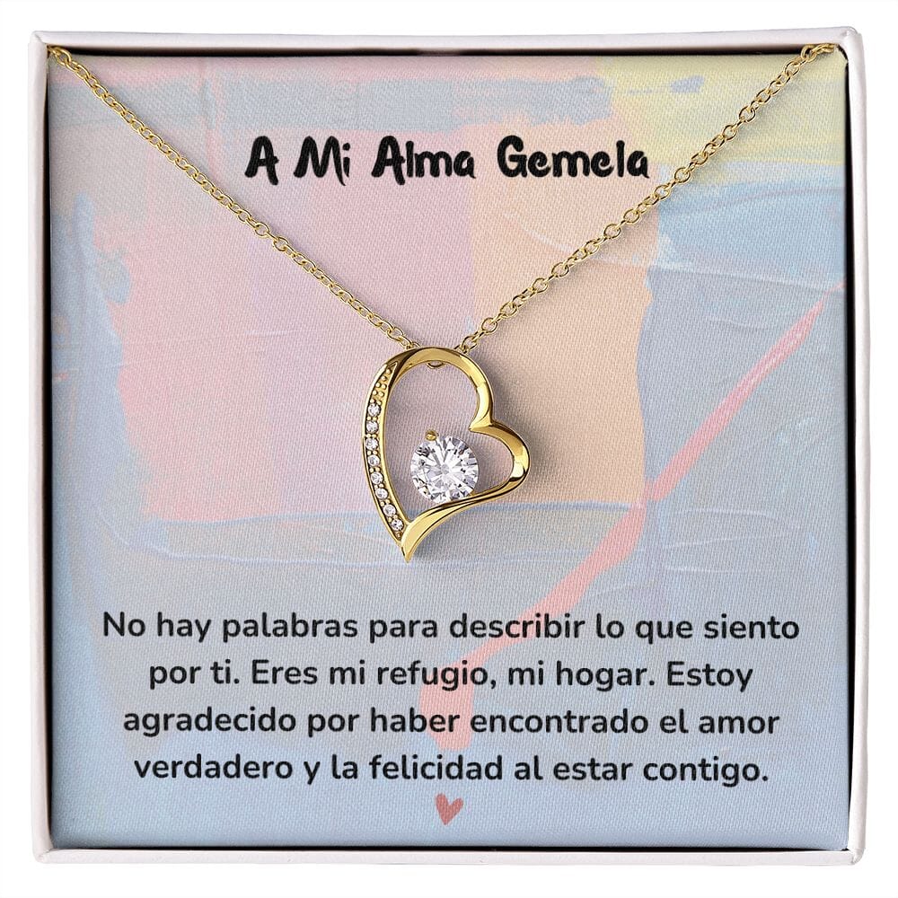 Collar de Amor Infinito con Tarjeta Jewelry Acabado en Oro Amarillo de 18 quilates. Cajita Estandard (Gratis) 