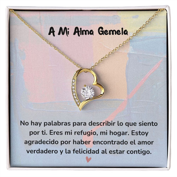 Collar de Amor Infinito con Tarjeta Jewelry Acabado en Oro Amarillo de 18 quilates. Cajita Estandard (Gratis) 