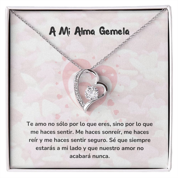 Collar de Amor Infinito Jewelry Acabado en oro blanco de 14 k Cajita Estandard (Gratis) 