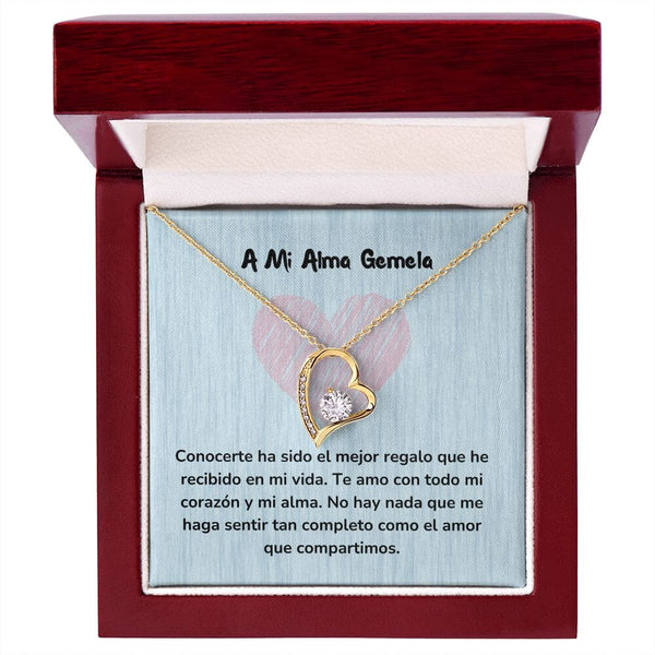 Collar de Amor Inmortal con Tarjeta Jewelry ShineOn Fulfillment Acabado en Oro Amarillo de 18 quilates. Cajita de Lujo con Luz Led 