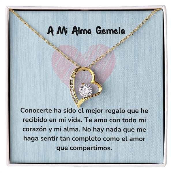Collar de Amor Inmortal con Tarjeta Jewelry Acabado en Oro Amarillo de 18 quilates. Cajita Estandard (Gratis) 