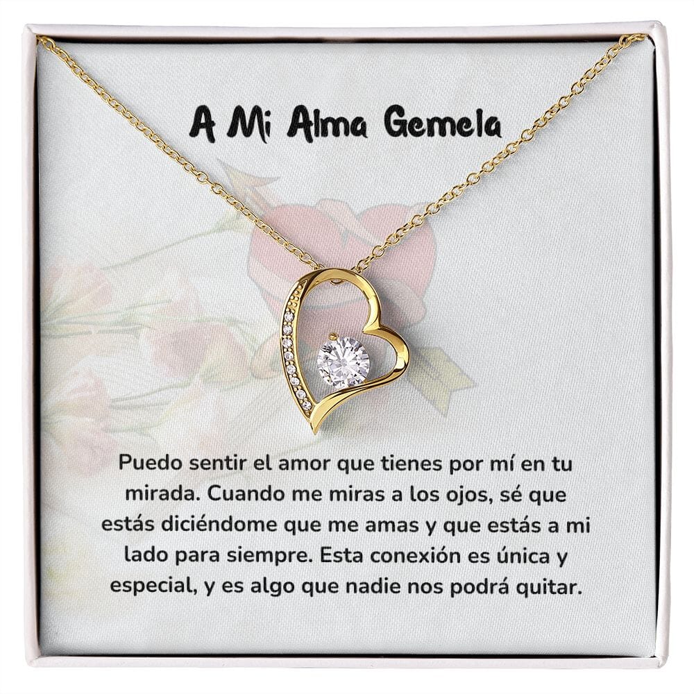Collar de Amor para el Alma Gemela con Tarjeta Jewelry Acabado en Oro Amarillo de 18 quilates. Cajita Estandard (Gratis) 
