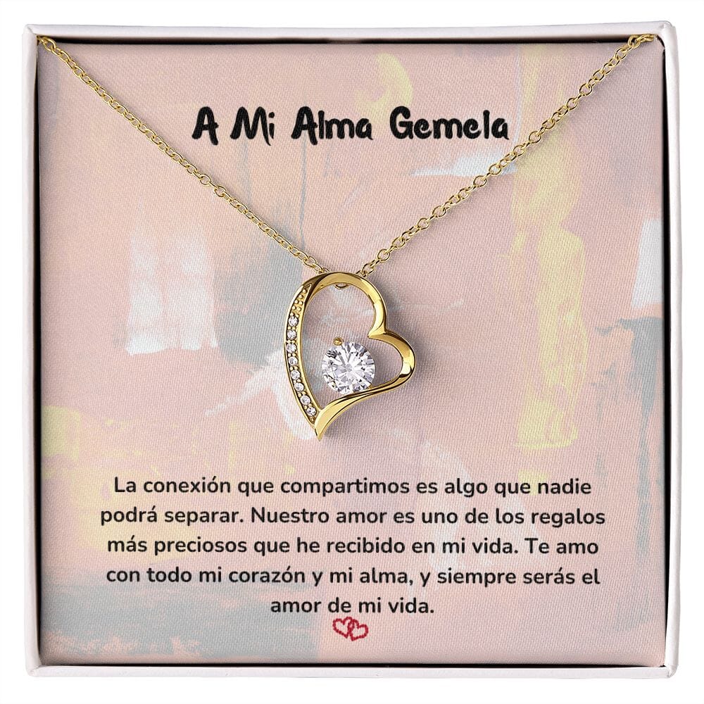 Collar de Amor para el Alma Gemela Jewelry Acabado en Oro Amarillo de 18 quilates. Cajita Estandard (Gratis) 
