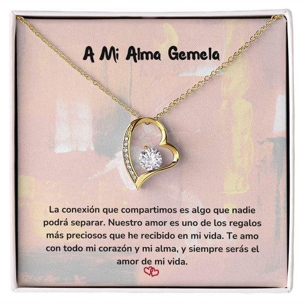Collar de Amor para el Alma Gemela Jewelry Acabado en Oro Amarillo de 18 quilates. Cajita Estandard (Gratis) 