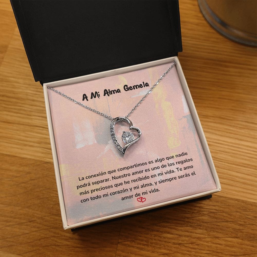 Collar de Amor para el Alma Gemela Jewelry ShineOn Fulfillment Acabado en oro blanco de 14 k Cajita Estandard (Gratis) 