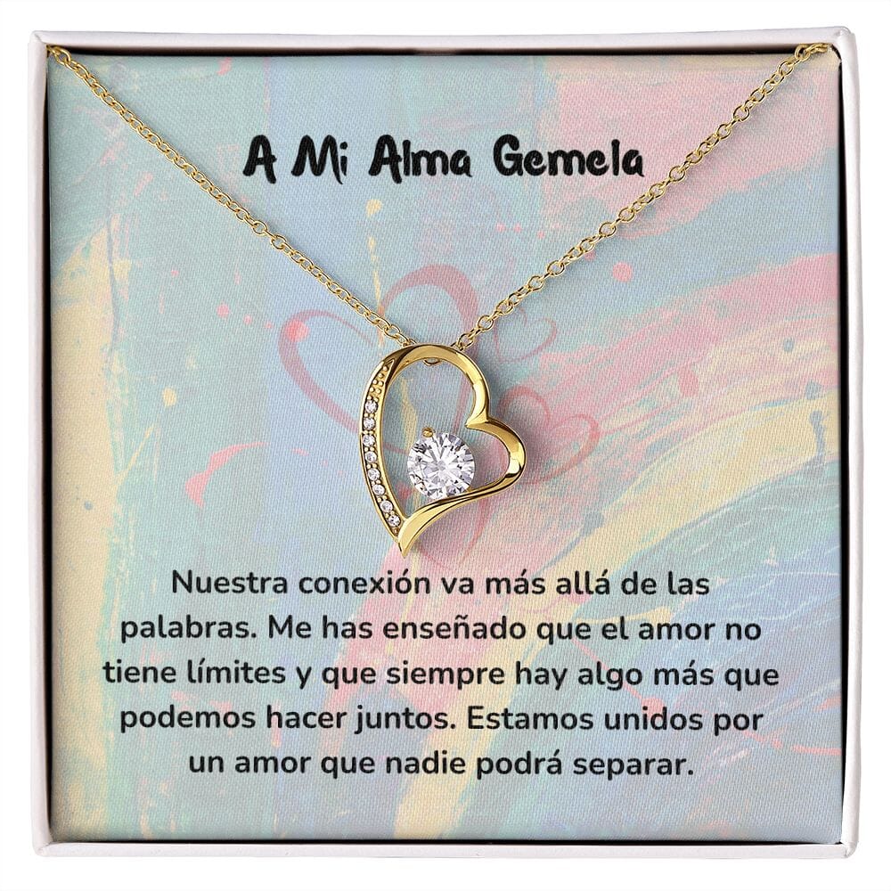 Collar de Amor para Siempre con Tarjeta Jewelry Acabado en Oro Amarillo de 18 quilates. Cajita Estandard (Gratis) 