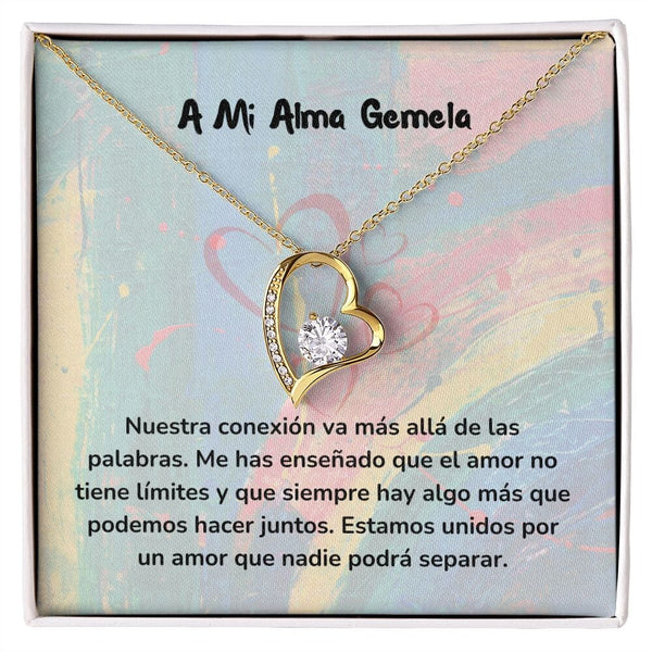 Collar de Amor para Siempre con Tarjeta Jewelry Acabado en Oro Amarillo de 18 quilates. Cajita Estandard (Gratis) 