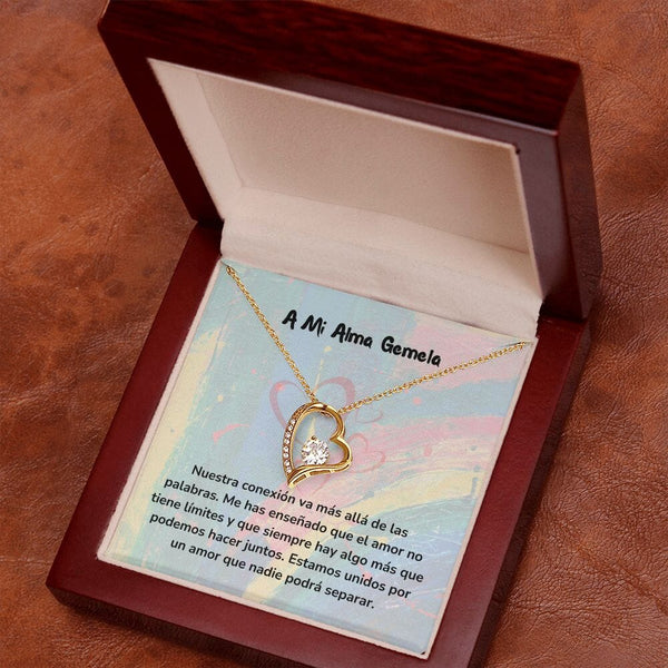 Collar de Amor para Siempre con Tarjeta Jewelry ShineOn Fulfillment Acabado en Oro Amarillo de 18 quilates. Cajita de Lujo con Luz Led 