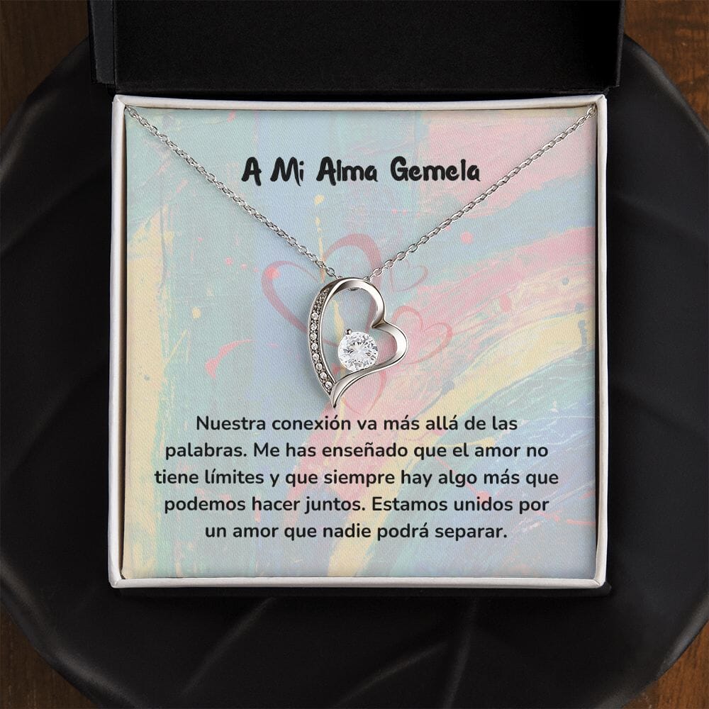 Collar de Amor para Siempre con Tarjeta Jewelry Acabado en oro blanco de 14 k Cajita Estandard (Gratis) 
