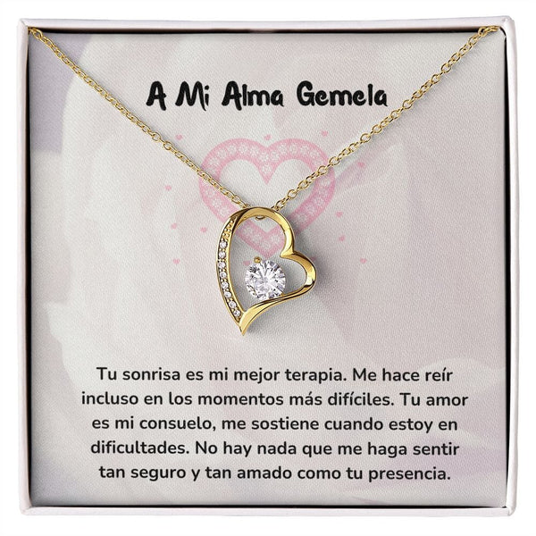 Collar de Amor para Siempre con Tarjeta Regalo Jewelry Acabado en Oro Amarillo de 18 quilates. Cajita Estandard (Gratis) 