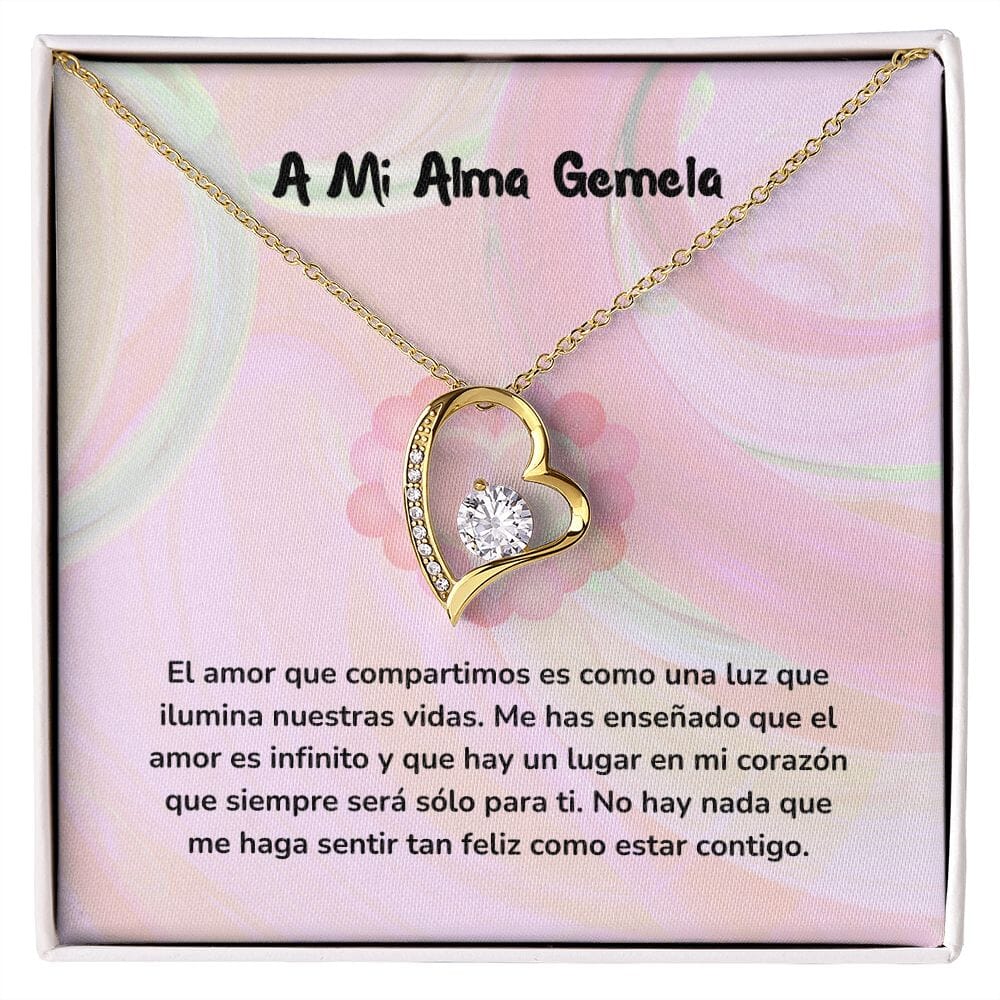 Collar de Amor para Siempre Jewelry Acabado en Oro Amarillo de 18 quilates. Cajita Estandard (Gratis) 