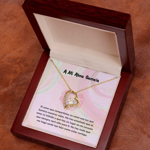 Collar de Amor para Siempre Jewelry ShineOn Fulfillment Acabado en Oro Amarillo de 18 quilates. Cajita de Lujo con Luz Led 