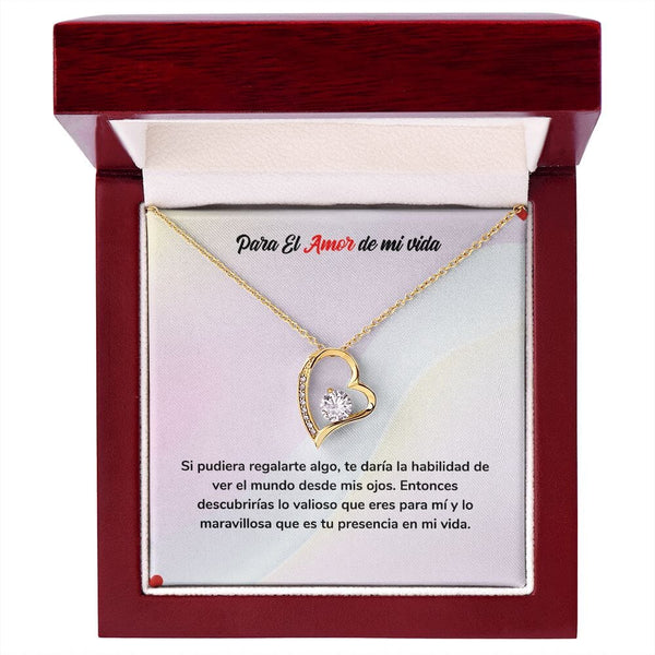 Collar de Amor para Siempre - Regalo de Amor para el Amor de mi Vida Jewelry ShineOn Fulfillment Acabado en Oro Amarillo de 18 quilates. Cajita de Lujo con Luz Led 